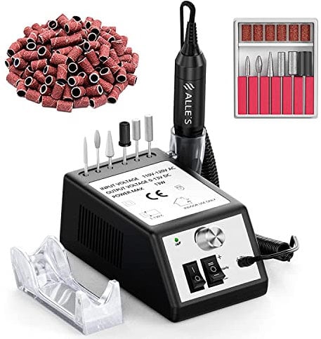 Professional Nail Drill Machine 20000 RPM Efile Electric Nail Filer Kit Polishing Tools for Finger Toe Nails, Acrylic Gel Nails, Nail Drills with 6Pcs Drill Bits &106Pcs Sanding Bands