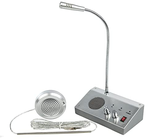 CYSSJF Interphone de fenêtre Anti-interférence Microphone d'intercommunication à double sens Interphone de verre pour guichet de banque, guichet d'hôpital, station-service, guichet de vente de billets