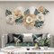 TROONZ luxuriös Metall Wandschmuck, 3D Wanddeko Metall, Wandobjekt Blumen Blätter, Wanddekoration Antikoptik, 54.3 * 22.4 in
