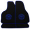 AUTOTEPPICH-Stylers NF100 Schwarze Fußmatten passend für VW Golf 7 + 8 mit Logo Wolfsburg Edition WOB und Rand in blau