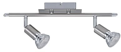 Mili Leuchten Strahler Georgia 2-flammig Nickel gebürstet inkl. 2x GU10 LED 4,5W warmweiß 3000K