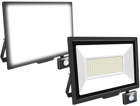 RIGIDON 2x 150W 15000LM Aussenleuchte Bewegungsmelder Led Strahler, Außen Led Lampe, 6000K Kaltweiß Led Flutlicht Außenleuchte, Wasserdicht Außen-Leuchte Flutlicht Für Garten Garage Carport Hauswand