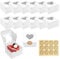 JOYSKY 12 Pcs White Cupcake Boxes Paper Cake Box Bakery Pastry Boxes with Windows and 12 Stickers Kraft Candy Boxes for Cupcakes Desserts Pastries Cookies Small Cakes Candy Pies & Gifts