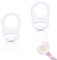 Silicone Bouton Anneau, 2 Pcs Transparent Attache Tetine, Adaptateur Bague de Bébé, pour Prévenir Tomber