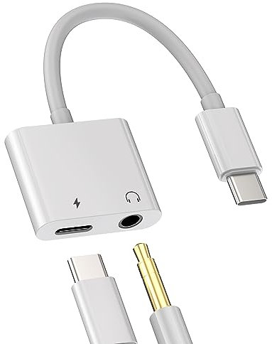 Adaptateur USB C vers Jack Ecouteur Cable(2 en 1)écouteur 3.5mm Audio Casque Chargeur USB-C Compatibles pour Samsung Apple iPhone 15 Pro Max Plus iPad Air Mini Huawei Xiaomi Câble Double Prise Adapter