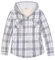 ZENTHACE Damen Flanellhemdjacke mit Kapuze, Sherpa gefüttert, karierte Shacket-Jacken, Druckknopf vorne, Mondstein, M