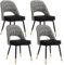 Wahson Samt Esszimmerstühle 4er Set Modern Seitenstühle Küchenstühle mit Metallbeinen Polsterstuhl für Esszimmer/Wohnzimmer/Küche, Schwarz