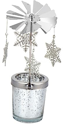 Garneck Schneeflocken Kerzenständer Rotierend Kerzenhalter Für Tischdeko Geeignet Für Innen Und Außenbereich Wunderschön Für Partys Und Weihnachten