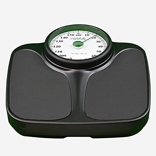 OUSIKA Mechanische Waage for das Körpergewicht. Leicht ablesbares Display mit vergrößerter Linse. Misst präzise das Gewicht in Steinen und Kilogramm. Keine Batterien erforderlich Waagen