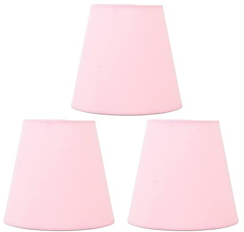 Marooma 3 Stück Lampenschirm, Tragbarer Stoff-Lampenschirm, Bunter Lampenschirm Vom Typ E14, Stoff-Lampenschirme für Tischlampen, Stehlampen, Lampenschirm-Abdeckung für Schlafzimmer,(Hell-Pink)