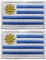 2 parches bordados de la bandera de Uruguay, parches tácticos militares para coser en emblema, arneses, gancho para hombro, brazalete, parche de bricolaje (Uruguay)