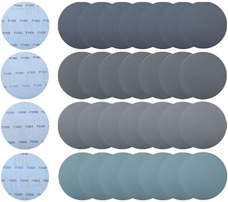 Schleifpapier 180mm Klett 1000/1500/2000/3000 Körnung für Präzisionsarbeiten, 20 Stück Nass Trocken Schleifen 180mm Schleifscheiben für Auto Lackpolitur, Holzfeinschliff & Metallpolitur