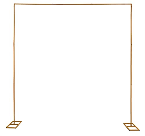 Wedding Arch, Garden Arch, Trellis Metal Garden Arch, Backdrop Flower Display Stand Background,Butterfly Screws,Large Base, for special parties and events,Adjustable Height,Gold,3 * 3m
