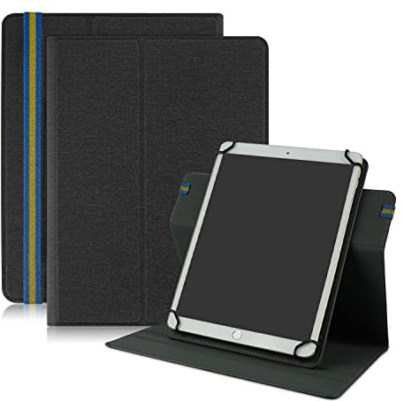 Yiernuo Universal Hülle für 10.1 Zoll Tablet,360° Drehen Schutzhülle mit Ständer Funktion Kompatibel 9.7 10 10.1 10.2 10.3 10.4 10.5 10.6 10.9 Zoll Tablet,Schwarz