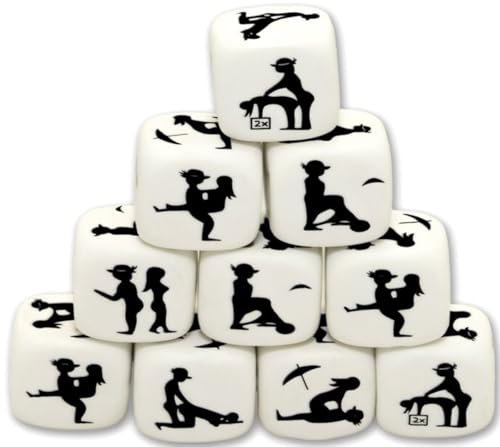 1er Würfel erotische Würfel für Paare Sex Spiel 6 Position Lehrbuch Würfel Spiel Humor Spiel Paar Schlafzimmer Geschenk für Paar Erwachsene Liebhaber Sex Liebe Spiel für Männer und Frauen Weiss