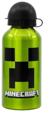 My sweety pop - Gourde - Aluminium - Pour enfant - Crèche - Maternelle - Ecole - Vacances - Repas - 17,5 cm – 400 ml - Hydratation - Idée Cadeau - Minecraft - Vert - pour garcon
