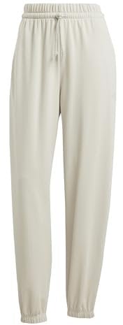 adidas Women's Essentials Small Logo French Terry Cuffed Pants, Wonder Alumina/White, XS
