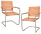 Lomadox Gartenstuhl 2er Set Freischwinger aus Teakholz mit Edelstahl Gestell