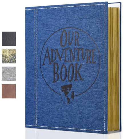 Großes Abenteuerbuch-Fotoalbum, magnetisch, 33 x 29,2 cm, DIY, handgefertigt für Jahrestag, Familienerinnerungen, für 7,6 x 12,7 cm bis 20,3 x 25,4 cm, inspiriert von Up, perfekt für Paare, Freunde,