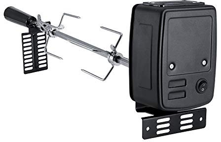 Universal Stainless Steel Rotisserie Kit Spit Rod Meat Forks Electric Motor Portable for BBQ Picnic Camping