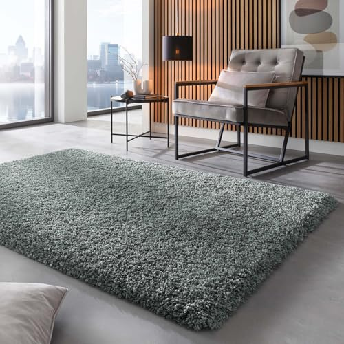 Taracarpet Shaggy Hochflor Langflor Teppich Twilight Luxus Qualität aus Belgien geeignet fürs Wohnzimmer Schlafzimmer und Kinderzimmer 4422 grün 200x290 cm