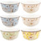 AmiCera Lot de 6 petits bols à céréales, 300 ml avec coffret cadeau, bols à salade trapézoïdaux en céramique, bols style fleur de jasmin pour soupe, riz et collation, passent au lave-vaisselle et au
