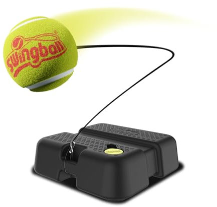 Swingball Pro All Surface Reflex - Allenatore da tennis con vera palla da tennis e mazza da paddle Power Padel, cavo di recupero, base su tutte le superfici, pratica di tennis da solo, per bambini dai