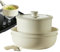 Gourmetific - Juego de utensilios de cocina - Juego de ollas seguras | Mango desmontable antiadherente crema para cocinar | Mango desmontable antiadherente crema para cocinar | Olla y