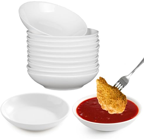 GALOZZOIT 12 Stück Dipschalen, Ø 7 cm Runde Dip Schälchen, Mini Sojasauce Bowls, Kleine Bowls für Saucen, Toppings, Gewürze