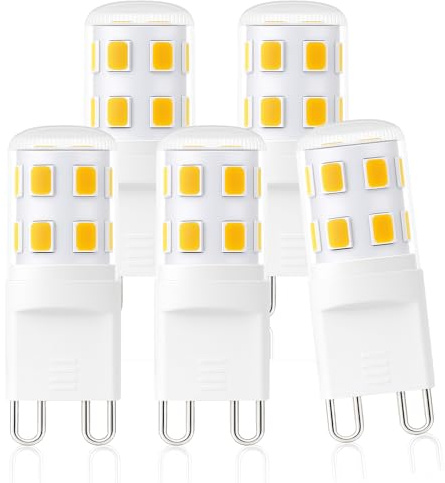 Cinsenten G9 LED Leuchtmittel 2W Warmweiß 3000K Ersatz für G9 20W 25W 28W Halogenlampe, Kleine G9 LED Birne, Enegiesparende Kein Flackern Nicht Dimmbar 5er Pack