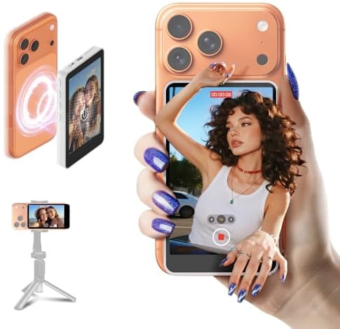 SYNCO XView M4 Selfie Monitor Schermo per iPhone 7-17 & Android (Bianco)