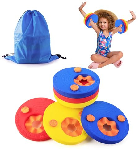 Manguitos Piscina para Niños, 6 Piezas Manguitos Bebe Desmontables Discos Evolutivos Discos Flotantes Espuma Delphin con Bolsa Almacenamiento Natación Aprendizaje Entrenamiento Piscina 2-6 saños