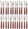 Cubiertos carne acero inoxidable madera 24 piezas con cuchillos carne 12 piezas y 12 piezas de tenedores de carne