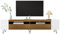 LERFAN Meuble TV moderne - Console - Blanc et aspect bois - Longueur : 180 x 36 x 43 cm (l x p x h)