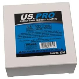 US PRO Rubber Decal Removal Wheel, 88mm Diameter, 5/16-24 Thread with Drill Adaptor, Caramel