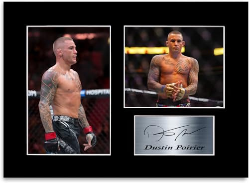 MMA Fighter Champion Dustin Poirier A4 gedrucktes Autogramm Foto Display Passepartout Poster für Fans und Fans