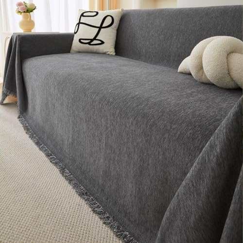 BXAEYIPOR Sofa überzug-2025 Neue Universelle rutschfeste Sofa Überwurf,Sofa-Schutzhülle 1/2/3/4 Sitzer für Wohnzimmer,Dunkelgrau Sofabezug