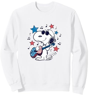 Snoopy Guitare Americana Stars and Stripes Sweatshirt