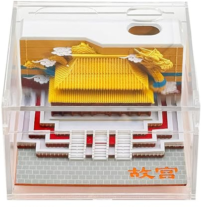 3D Kalender Notizblock 2026 mit Acrylgehäuse Verbotene Stadt Form
