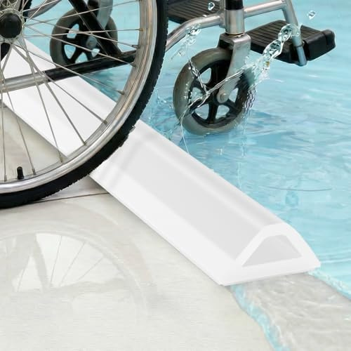 Wet Room Floor Barrier 350cm - Silicone Shower Threshold Water Barrier | Hollow Collapsible Self-Adhesive Shower Tray Sealing Strip Water Stopper for Bathroom, Kitchen (Transparent)