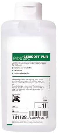 Cleanclub Waschlotion Serisoft PUR, Hautfreundlich, Parfümfrei, Farbstofffrei, für Empfindliche Haut, Händereinigung, Patientenwaschung (1 Liter)