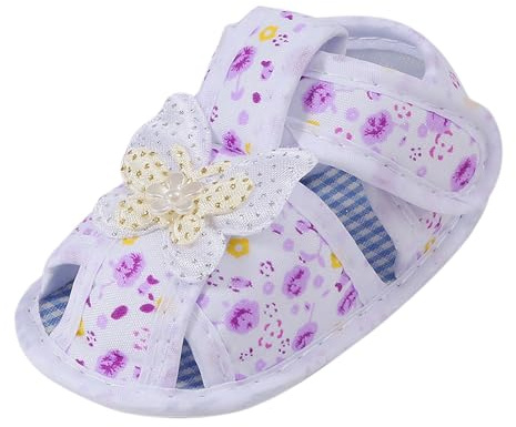 Baby Learning to Walk Sandals Spring Summer Autumn Shoes 0 1 Year Old Baby Single Shoes Cute Bow Soft Sole Newborn Baby Casual Learning to Walk Shoes Girls Water Shoes Size 2 (White, 3 Infant)