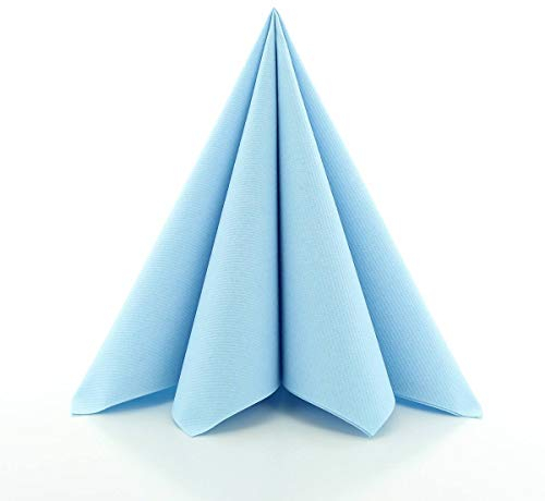 Sovie HOME Linclass®Airlaid Servietten 40x40 cm | extrem saugstark und stoffähnlich | ideal für Babyshower & Taufe | Hellblau | 12 Stück