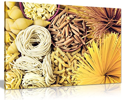 Yellow Pasta Italian Kitchen Restaurant Canvas Wall Art Picture Print (24x16)