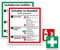 Schild Aushang Verhalten im Brandfall und Verhalten bei Unfällen als Set, Klebe Plakat 18x20cm, mit UV-Schutz, PVC-Aufkleber, ISO 7010, Betriebsaushang Notfallplan