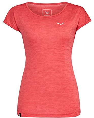 Salewa Damen Puez Melange Dry W S/S Tee Blusen T shirts, Rose Red Melange, 3XL EU(44 D)