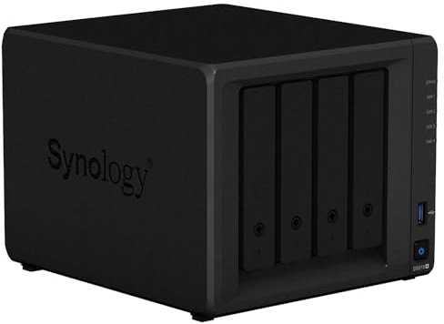 Synology DS918+ 8Go NAS 16To (4x 4To) WD Red Pro Noir pour Ordinateur, Montage au sol, en rack, Métal
