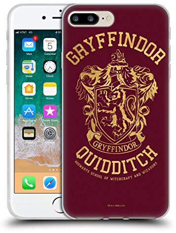 Head Case Designs Offizielle Harry Potter Gryffindor Quidditch Deathly Hallows X Gel Handyhülle Hülle [Militärischer Schutzgrad] Kompatibel mit Apple iPhone 7 Plus/iPhone 8 Plus