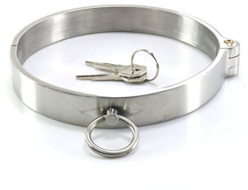 BDSM Metal Halsband/Halsreif/Halsfessel mit O-Ring Fesseln Spielzeug Bondage Edelstahl Halskette,Erotik Sexspielzeug für Paare Folter/Fetisch/Sklave/SM Collar Choker Sex Abschließbar,116mm