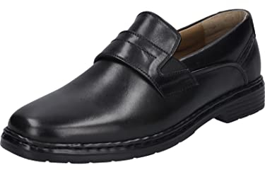 Josef Seibel Herren Slipper Alastair 15,Weite K (Extra weit),Wechselfußbett,Businessschuhe,Anzugschuhe,elegant,büro,schwarz,43 EU